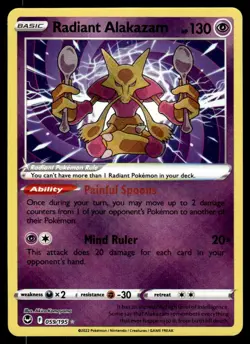 Pokemon TCG Silver Tempest #059/195 Radiant Alakazam NM - Image 1