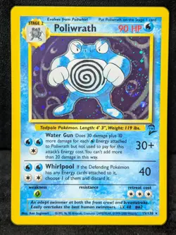 Pokemon TCG Poliwrath Base Set 2 15/130 Holo Unlimited Holo Rare (Swirl) - Image 1