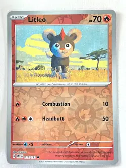 Litleo 015/131 Reverse Holo Prismatic Evolutions Pokemon Pack Fresh Near Mint NM - Image 1