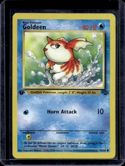 1999 Pokemon Jungle 1st Edition Goldeen #53/64 - Image 1