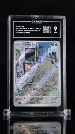 2023 POKEMON SVI EN-SCARLET & VIOLET ILLUSTRATION RARE #204 SLOWPOKE TAG 9 - Image 1