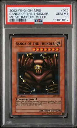 2002 YU-GI-OH! MRD-METAL RAIDERS 1ST ED #025 SANGA OF THE THUNDER PSA 10 - Image 1