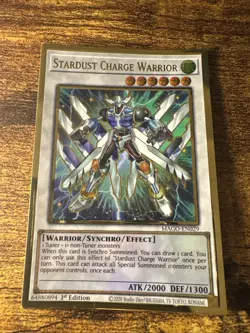YuGiOh Stardust Charge Warrior Premium Gold Rare MAGO-EN029 1st Edition - Image 1
