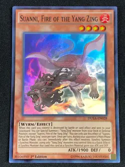 YUGIOH SUANNI FIRE OF THE YANG ZING DUEA-EN028 1ST SUPER NM - Image 1