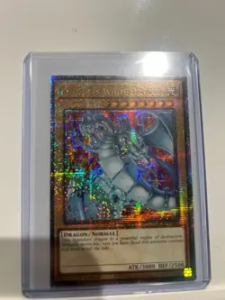 *READ* Blue-Eyes White Dragon (New Art) (Quarter Century Secret Rare) RA04-EN002 - Image 1