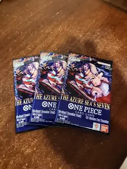One Piece TCG English OP-14-EB04 The Azure Sea's Seven Loose Booster Pack X3 - Image 1