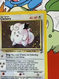 2001 Base Set Clefairy Holo #6/130 Rare WOTC Pokemon Card TCG LP/NM Swirl - Image 2