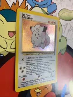 2001 Base Set Clefairy Holo #6/130 Rare WOTC Pokemon Card TCG LP/NM Swirl - Image 3