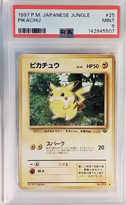 PIKACHU 1997 JAPANESE POKEMON JUNGLE CARD #25 - PSA MINT 9 - Image 1