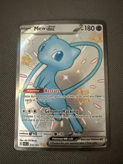 Pokemon TCG Mew EX 216/091 Paldean Fates Full Art Shiny Ultra Rare - Image 1