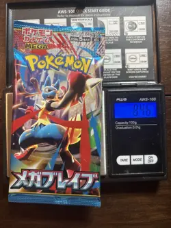 Heavy 8.46g Pokemon Sealed Mega Brave Japanese Booster Pack - Image 1