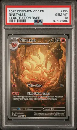 2023 POKEMON OBF EN-OBSIDIAN FLAMES ILLUSTRATION RARE #199 NINETALES PSA 10 - Image 1