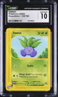 Pokemon English Oddish 122/165 2002 Expedition CGC 10 not PSA - Image 1