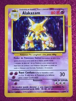 ALAKAZAM - SPANISH, Uncommon, Holo Rare, Base Set, HP (Pokemon TCG, 1999) - Image 1