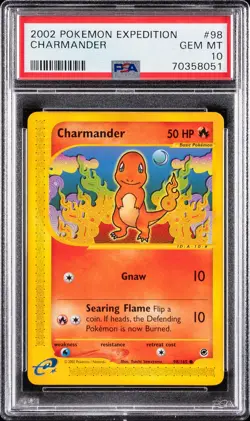 2002 POKEMON EXPEDITION #98 CHARMANDER PSA 10 - Image 1