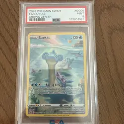 PSA 9 MINT Lapras Crown Zenith Full Art Holo 2023 Pokemon GG05/GG70 - Image 1