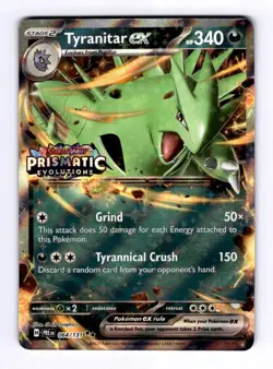 Tyranitar ex SV: Prismatic Evolutions #064 (2024) Stamped Holo NM Pokemon - Image 1