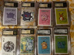 Pokemon Bundle Lot Of 8 CGC Pristine 10 And Gem Mint 10 Playing cards Stickers - Image 1
