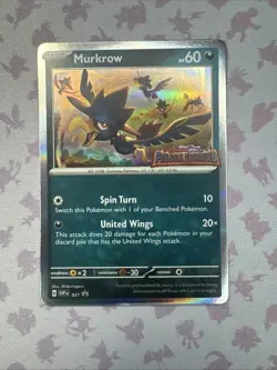 Murkrow SVP021 Paldea Evolved Prerelease Promo Holo Rare Pokemon Card NM - Image 1