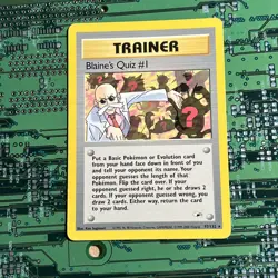Blaine's Quiz #1 97/132 Gym Heroes Trainer Rare Pokemon Card WOTC Vintage - Image 1