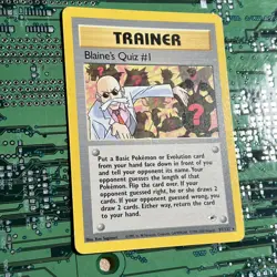 Blaine's Quiz #1 97/132 Gym Heroes Trainer Rare Pokemon Card WOTC Vintage - Image 4