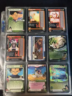 Dragon Ball Z CCG Score Saiyan Saga Card Lot Vegeta-Goku-Trunks Foil Mastery - Image 1