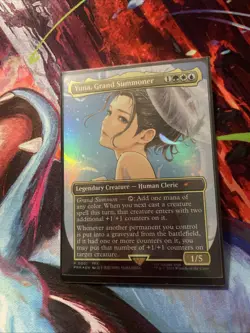 MTG Yuna, Grand Summoner NM EN Borderless Foil PROMO 0001 FINAL FANTASY EDH - Image 1