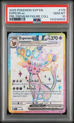 2025 POKEMON SVP EN SV: SCARLET & VIOLET PROMO #175 ESPEON EX HOLO PSA 10 - Image 1