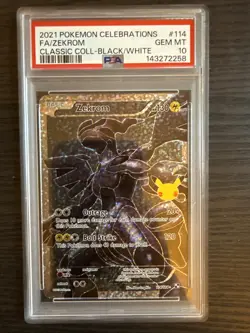 2021 Pokemon Celebrations #114 Classic Zekrom Full Art Holo Card PSA 10 Gem Mint - Image 2