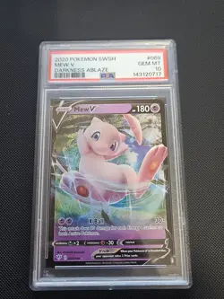 POKEMON CARD MEW V ULTRA RARE 69 DARKNESS ABLAZE #69 GRADED PSA 10 GEM MINT - Image 1