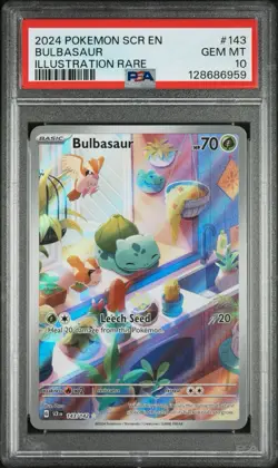 2024 POKEMON SCR EN-STELLAR CROWN #143 BULBASAUR ILLUSTRATION RARE PSA 10 - Image 2