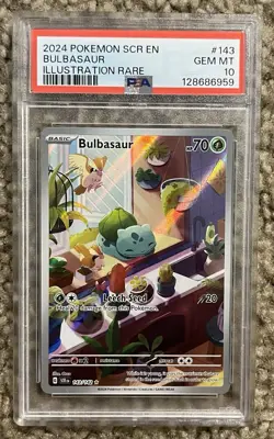 2024 POKEMON SCR EN-STELLAR CROWN #143 BULBASAUR ILLUSTRATION RARE PSA 10 - Image 4