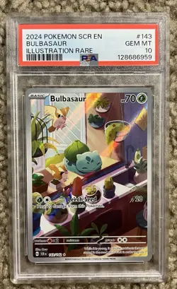 2024 POKEMON SCR EN-STELLAR CROWN #143 BULBASAUR ILLUSTRATION RARE PSA 10 - Image 5