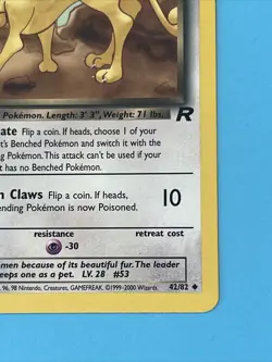 Pokemon TCG Team Rocket #42/82 Dark Persian 1st Edition LP - Image 5