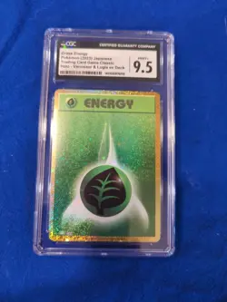 Grass Energy (GRA) Holo CGC Mint + 9.5 Classic Pokemon TCG Japanese - Image 1