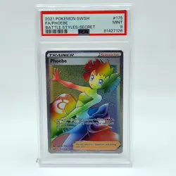 PSA 9 - 2021 Pokemon SWSH Battle Styles - Full Art Rare Phoebe - 175/163 - MINT - Image 1