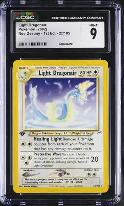 Pokemon Light Dragonair 22/105 2002 Neo Destiny - 1st Edition CGC 9 not PSA - Image 1
