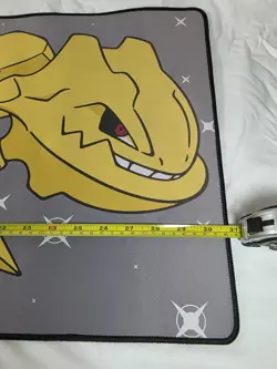 Pokemon Steelix TCG Playmat 28x14 in Rubber Non-Slip Gray Yellow Black Standard - Image 4