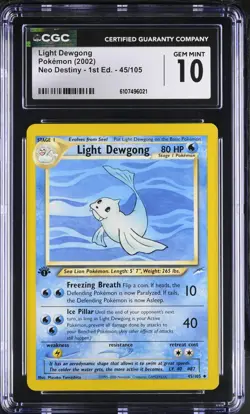 Pokemon Light Dewgong 45/105 2002 Neo Destiny - 1st Edition CGC 9.5 not PSA - Image 1
