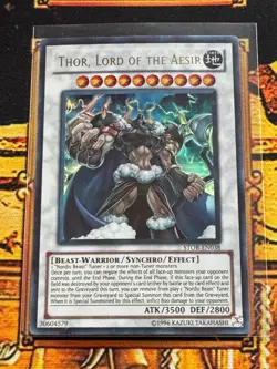 Mint/Near Mint Ultra Rare Thor, Lord of the Aesir STOR-EN038 Storm of Ragnarok - Image 1