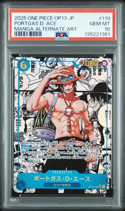 2025 ONE PIECE JPN OP13-CARRYING ON HIS WILL #119 PORTGAS D. ACE PSA 10 - Image 1