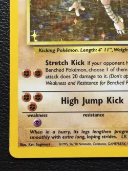 Pokemon TCG Hitmonlee 1999 Fossil Holo Card 7/62 Unlimited Holo Rare MP - Image 4
