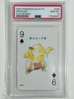 2000 POKEMON RARE GOLD VERSION PLAYING CARDS #096 DROWZEE PSA 10 LOW POP 7 - Image 1
