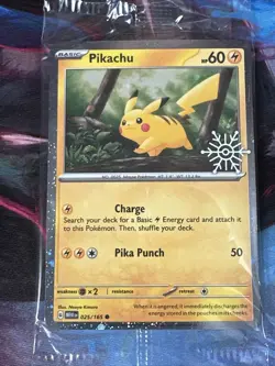 Pikachu 25/165 2025 Holiday Calendar Stamped & Sealed Pokemon TCG 151 Raw Card - Image 1