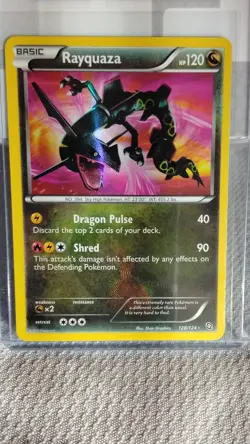 Rayquaza Basic Holo Card 128/124 2012 English Secret Rare Dragons Exalted B&W - Image 1