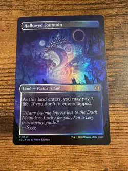 MTG Lorwyn Eclipsed Hallowed Fountain FOIL Dual Sided Shock Land! - Image 1