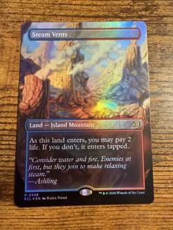 MTG Lorwyn Eclipsed Steam Vents FOIL Dual Sided Shock Land! - Image 2