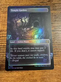 MTG Lorwyn Eclipsed Temple Garden FOIL Dual Sided Shock Land! - Image 1