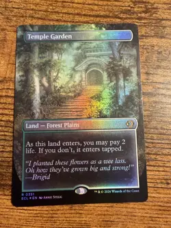 MTG Lorwyn Eclipsed Temple Garden FOIL Dual Sided Shock Land! - Image 2