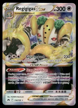 Pokemon Cards Regigigas VSTAR 114/159 Crown Zenith Holo Rare VSTAR NM - Image 1